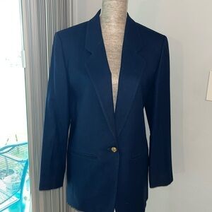Vintage Pendleton Navy Blue 100% Wool Made in USA Blazer Suit Jacket